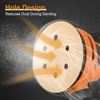 100 PCS 6 Inch Sanding Discs 220 Grit, 6 Hole Hook and Loop Round Sandpaper for Random Orbital Sander