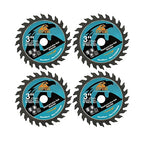 Wood Cutting Disc 3 Inch 4pcs - 24T TCT Carbide Tipped Teeth Compact Circular Saw Blade with 10mm Arbor, General Purpose for Cuttting in Wood Plastic and Composite Materials