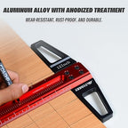 TYDEEY 12, 24, 31, 39 in Precision T-Square Ruler Woodworking Scriber Measuring Tool, Aluminum Alloy T Rulers, 90 Degree T Type Wood Layout Square for Architect and Carpenter Work (12 inch)