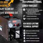 LOTOS LT5000D Plasma Cutter, 2024 Upgraded 5/8 inch 16mm Clean Cut 3/4 inch 20mm Severance Cut 50A Plasma Metal Cutter Machine, Plasma Cutting Equipment, Dual Voltage 120V or 240V, Brown