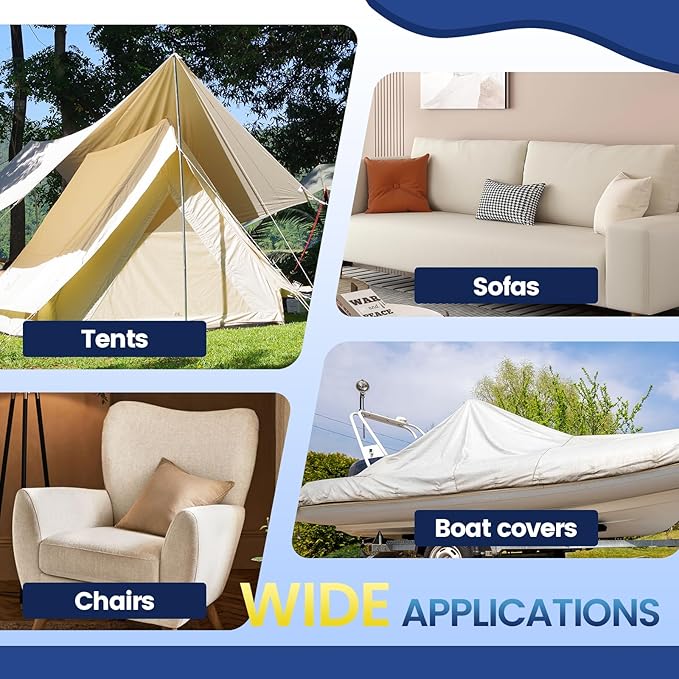 Self-Adhesive Canvas Repair Tape, 4" x 79" Waterproof Canvas Repair Patch, Fabric Patch Repairs Kit for Furniture, Tents, Sunbrellas, Boat Covers Awnings, Couches, Clothes, Bags Army Green