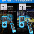 Network Cable Tester, Digital Signal Line Finder with Probe Tone, Ethernet LAN Network Cat5 Cat6 Cable Maintenance Collation, RJ11 RJ45 Cable Tracer, Telephone Line Test