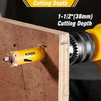 KATA Bi-Metal Hole Saw Kit, 28 Piece M42 Steel Hole Saw Set with 3/4" -4-3/4" (19-121mm), General Purpose Hole Saw Blades in Case with Arbors, Drill Bit, Hex Key for Thin Metal, Hard Wood, Drywall