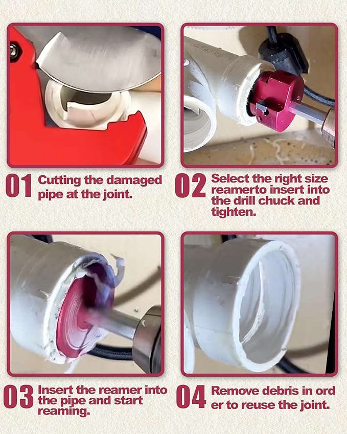 PVC Pipe Reamer 1.25 Inch, PVC Fitting Saver 1-1/4 Inch, PVC Reamer, Pipe Reamer Aluminum Alloy PVC Socket Saver Pipe Fitting Reamer for SCH40 PVC CPVC ABS Pipes