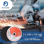 100 Pack 5 Inch Cut Off Wheels for Metal and Stainless Steel Cutting Discs for Angle Grinders 5 x .040 x 7/8 Inch