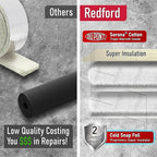 Redford Supply Co. Cold Snap (5°F) Outdoor Pipe Insulation Foam Tube, 12"W x 24"H, Outside PVC Wrap, Pipes Covers for Inside, Water Pipe Insulation Foam Tube, Insulating Outdoor Pipes (Beige)