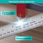 Digital Angle Finder Protractor, Angle Finder Ruler with 7inch/200mm, Angle Measuring Tool for Woodworking/Carpenter/Construction/DIY Measurement(2 Batteries Included) (Stainless Steel)