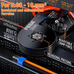 PEBA Ferrule Crimping Tool Kit, with 33 Types of Wire Ferrules, AWG 28-7 Self-Adjusting Hexagon Crimping Pliers and Wire Stripper | Ratchet Crimp Tool for Insulated/Uninsulated Ferrules - Hex Crimper