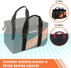 ValueMax 16-Inch Wide Mouth Tool Bag, Tool Organizer Tote Bag with Shoulder Strap, Heavy-duty Tool Storage Bag with 13 Pockets for HVAC, Plumber, Mechanic