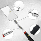 3 Pieces Telescoping Inspection Mirror Round Square Mirror Inspection Tool for Checking Vehicle, Observing Eyelashes Mouth and Other Small Parts(Oval, Square, Round Style)