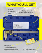 iGAGING Absolute Origin Heavy Duty 12" Digital Caliper, IP54 Electronic, SPC/USB Output Port, Inch & Metric Modes, Case, Manual, Battery