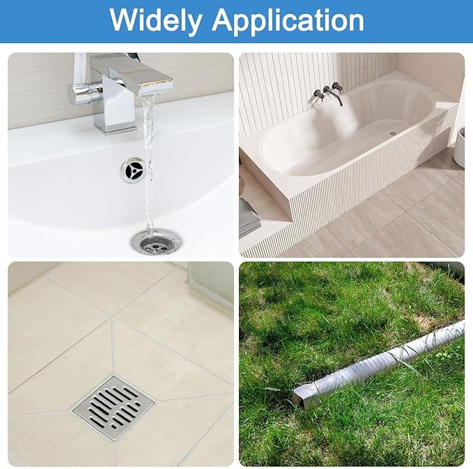 uxcell 6.56Ft Drain Auger Cable, Pipe Cleaning Spring Clog Remover, Flexible Plumbing Snake Pipe Drain Cleaner for Kitchen, Shower Sink