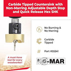 Amana Tool 82 Degree Countersink with Drill Bit Depth Stop and No-Thrust Ball Bearing, 55241, 3/8 D x 7/64 Drill D x 1/4 Inch Quick Release Hex Shank