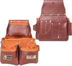 Daisy Leather Tool Belt, PRO-303 Premium Leather Oil Tanned 27 Pockets Heavy Duty Tool Pouch, Leather Tool Belt, Tools Organizer for Electrician, Carpenter, Construction and Framer Tools, X-Large