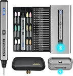AM ARROWMAX Electric Mini Engraving Pen with 36 Bits, Aluminum Case, APP, Wireless Magnetic Charger, Tool Bag, Cordless Rotary Tool，Engraving Pen for Metal, Wood, Glass and Plastic (SGS Mini Plus)