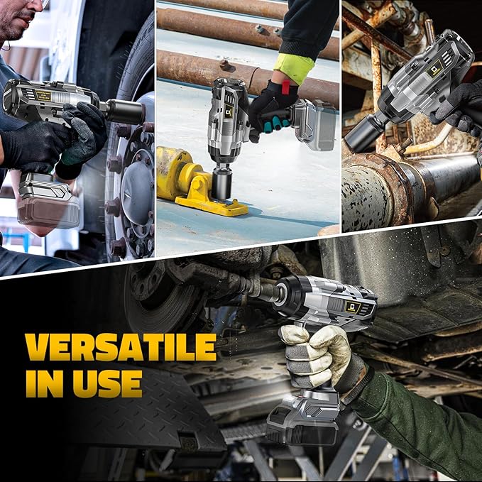 Cordless Impact Wrench 1/2 inch for DeWalt Max20V Battery: 1700FT-LBS High Torque Impact Wrench Heavy Duty Tool with 6 Sockets - Brushless Electric Impact Gun Includes LED Work Light - Bare Tool Only