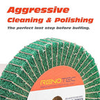 6 Inch Flap Wheel, Non-Woven Abrasive Polishing Wheel, 1 Inch Thickness, 3/4 Inch Arbor, for Bench Grinder (4 Pcs Grit240 SP)