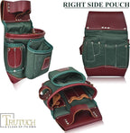 Nylon and Leather Tool Belt | Framing Tool Bags | Leather Tool Belts | Nylon Tool Pouch | Carpenter Tool Belt | Construction | Framers | Electrician (Green)