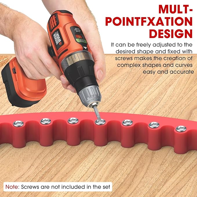 Flexible Router Edge Guide,Professional Router Templates for Woodworking Accessories,Flexible Curve Guide for Precise Thread Border, Curve and Arc Angle Positioning(RED 39INCH)