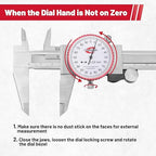 Metric Dial Caliper Measuring Tool 0-150mm Range, Analog Precision Caliper ±0.02mm Accuracy, Manual Mechanical Metal Stainless Steel Measuring Dial with 4-Way Measurements