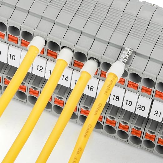 HKS 1000PCS Wire Ferrule Connectors - AWG 18-1.0mm² Copper Barrel Pin Cord Ends Insulated Ferrules Terminals - E1008 Yellow