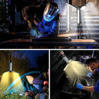 Rechargeable LED Work Light with Stand - Cordless Work Lights Kit 3 Page Head,500/1000/2000 Lumen 3500/6500K Dimmable 6AH Camping Light with Detachable Tripod,Hooks and Carrying Bag