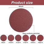 Blulu 44 Pieces Sanding Belts and Sanding Discs Set Includes 4 x 36 Inch Belts (80/120/150/240/400 Grits) and 6 Inch Self Adhesive No Hole Alumina Disc for Bench Combination Sander Woodworking