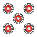 5 Pack 4 Inch Twist Knotted Wire Wheel Brush for Angle Grinder with 5/8 Inch-11 Threaded Arbor - 0.02 Inch Carbon Steel Wire for Heavy-Duty Conditioning for Various Metals