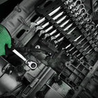 SK Flex-Head Ratcheting Wrench Set, Combination Wrench Set, 12-Piece, Metric 8 to 19mm, 72-Tooth, Premium CR-V Construction, with Rack Organizer