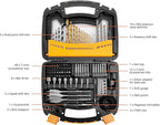 Amazon Basics Drill & Driver Multi Bit Set, Alloy Steel Wood Straight Drill Bits, for Metal, Wood, Plastic, Masonry, with Storage Case, 100-Piece