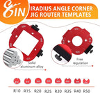 Router Templates and Jigs for Woodworking,Guides and Edge Guide for Precision Routing,Router Tool,Corner Radius Templates for Routers R10/R15/R20/R25/R30/R35/R40/R50