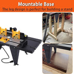 Electric Benchtop Router Table - Universal Benchtop Router Tables Top with Steel Stand, Adjustable Fence, Woodworking Craftsman Tool with Spacious Work Surface, Safety Guard, and Durable Construction