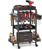 DEWALT Power Tool Organizer - Garage Storage Shelving with Rolling Cart & Open Tool Chest Cabinet Box Organizer with Wheels - Workshop & Gift Ideas for Men, Dad