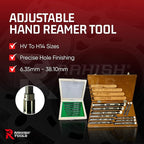 Adjustable Hand Reamer Tool HV to H14 Sizes - 1/4" to 1-1/2” Reaming Tool for Precise Hole Finishing with 6 Carbon Steel Blades - Hand Tools Reamers for Metal & Wood - 6.35mm - 38.10mm