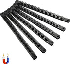 ALOANES 6-Piece Magnetic Socket Organizer, Heavy Duty Aluminum Socket Rails Organizer, 360° Swivel Clips Socket Holder Kit for Tool Box, 1/2, 3/8, 1/4-Inch Socket Holder x 80 Clips (Black)