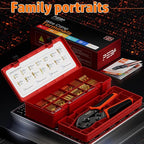 PEBA Spade Terminal Crimping Tool Kit, AWG 24-14 Crimper for Quick Disconnect Male & Female Non-Insulated Terminals 0.110"-0.250", 14 Types Spade Connector Kit - Speaker Terminals Crimping Tool