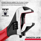 6" Adjustable Wrench Pipe Spanner: Wide Jaw Black Oxide Wrench With Cushion Grip, Laser Marked Metric & SAE Scales, CR-V Steel, for Professionals