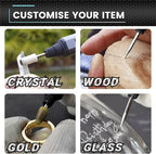 AM ARROWMAX Electric Mini Engraving Pen with 36 Bits, Aluminum Case, APP, Wireless Magnetic Charger, Tool Bag, Cordless Rotary Tool，Engraving Pen for Metal, Wood, Glass and Plastic (SGS Mini Plus)