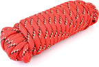 Wellmax Diamond Braid Nylon Rope, 3/8 in X 50 Foot, UV Resistant, High Strength and Weather Resistant - Red