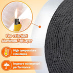 65.6ft Pipe Insulation Tape Wrap - 2pcs x 32.8ft Outdoor Winter Cold Hot Water Pipe Winterizing Self-Adhesive Foam with Aluminum Foil, Heat Preservation Reduce Heat Loss, 2" Wide
