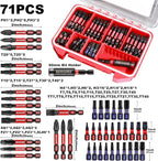 Impact Screwdriver Bits Set, 71pieces Case Storage Magnetic S2 Steel Multi Insert Power Bits Tips with Impact Bit Holder
