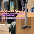 ASNOMY 7Inch Extra Long Forstner Bit Extension for Adding Over 5-3/4 inches of Drilling Depth to Your 3/8" Round or Hex Shafts Forstner Bit