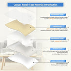 KING MOUNTAIN Canvas Repair Tape,Outdoor Gear Patch, 12×60 Inches,Waterproof,Self-Adhesive for Repairing Boat Covers,Sun Shades,Sofas,Tents,Lounge Chairs,Awnings (Beige)