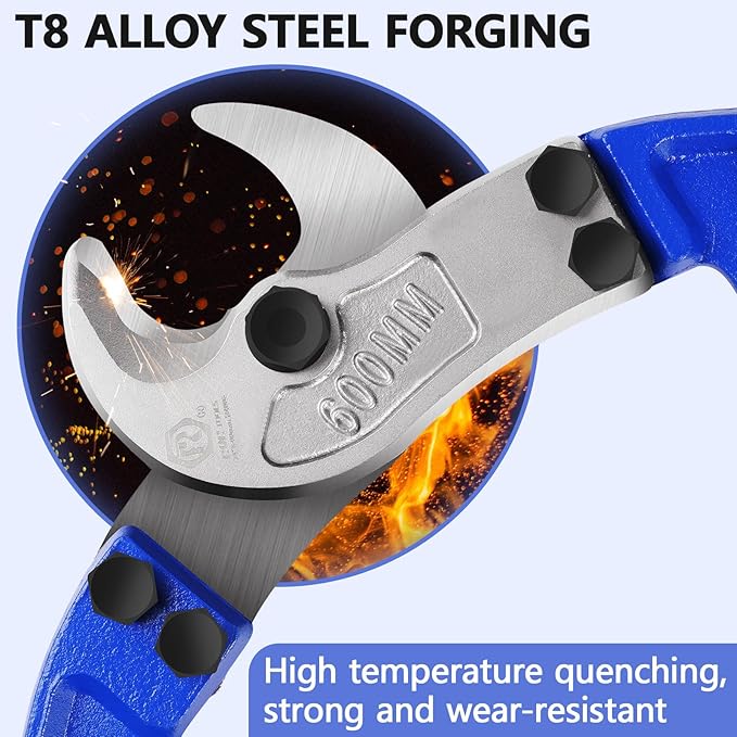 ZrgGea 32 inch Heavy-Duty Cable Cutter | Industrial-Grade, Forged T8 Alloy Steel, HRC56, Sharp Cutting. For Cables and Wire Ropes