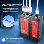 NOYAFA NF-468S Network Cable Tester, RJ12 RJ11 RJ45 Ethernet Cable Tester for CAT5 CAT5E CAT6 CAT6A, POE Tester Continuity UTP/STP Cable Toner LAN Telephone line CAT3 Cable Network Tools