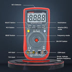 Digital Multimeter 4000 Counts, Auto-Ranging Ohmmeter Voltage Tester, DC/AC Voltmeter, Measures Voltage Current Resistance Diodes Continuity Capacitance with NCV Duty-Cycle Capacitance
