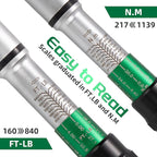 3/4-Inch Drive Click Torque Wrench, Dual-Direction Click Professional Torque Wrench 160-840FT.LB/135-815N.M, Dual Range Scales Graduated in FT.LB and N.M
