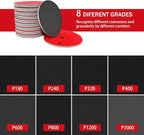 16Pcs 5 Inch Sanding Sponge Disc Hook and Loop 180 Grit Wet Dry Sanding Pads, Drywall Sandpaper Blocks for Wooden Drywall Sheetrock and Metal Glazing