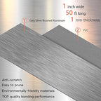 GSCIT Club Grey Silver Edge Banding, 1 Inch x 50ft Aluminum Brushed Edge Banding PVC Edge Trim for Cabinet Repair Furniture