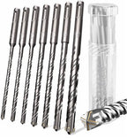 KSP-TEC® | Carbide - Cross Tipped SDS-Plus Rotary Hammer Drill and Chisle Bit Set with Storage Case for Masonry, Concrete, Brick, Stone